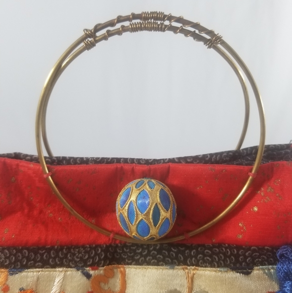 LOREDANA Artisan Antique Kimono Handstiched Tote - Picture 6 of 8